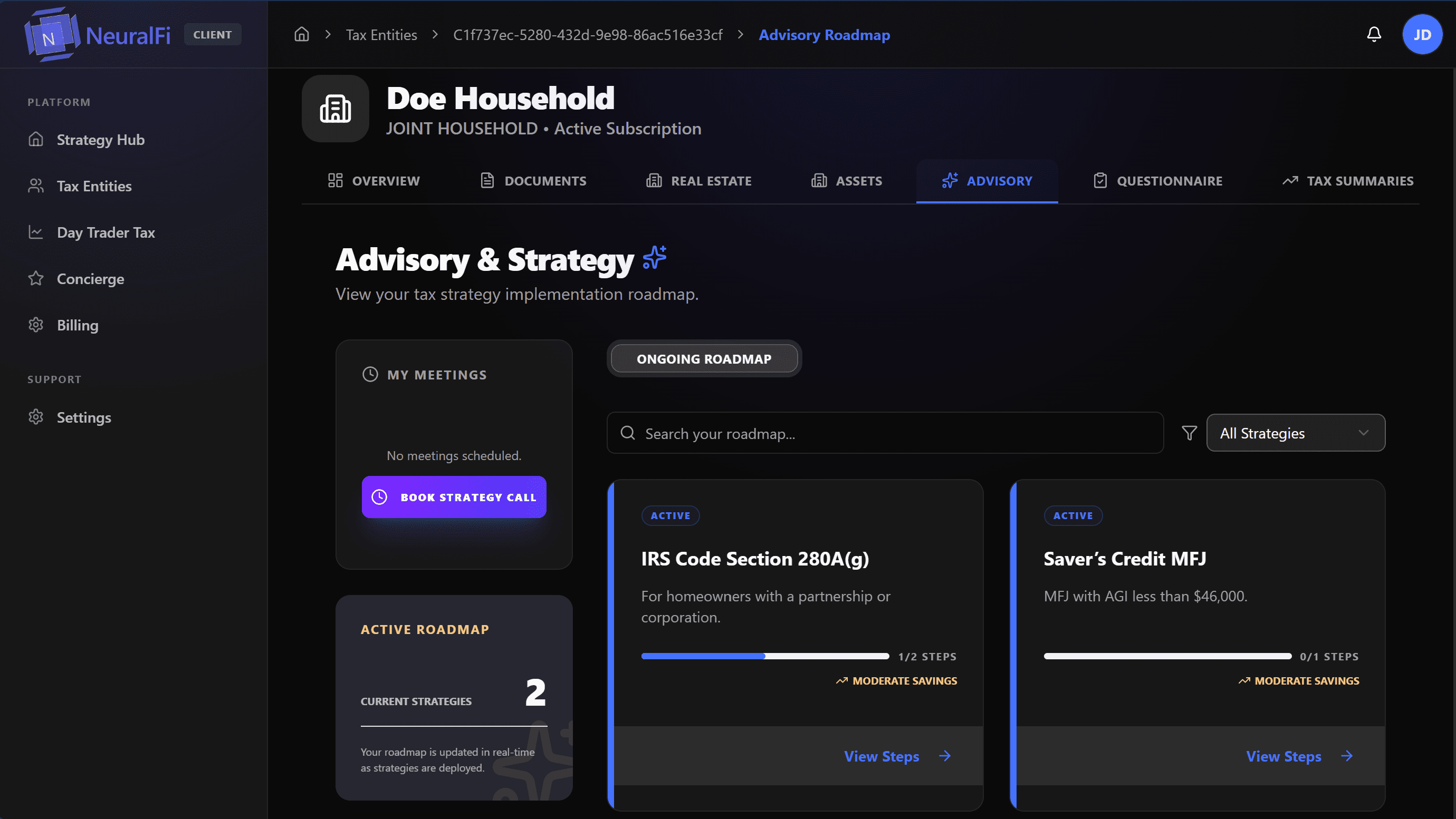 NeuralFi Tax Web Dashboard