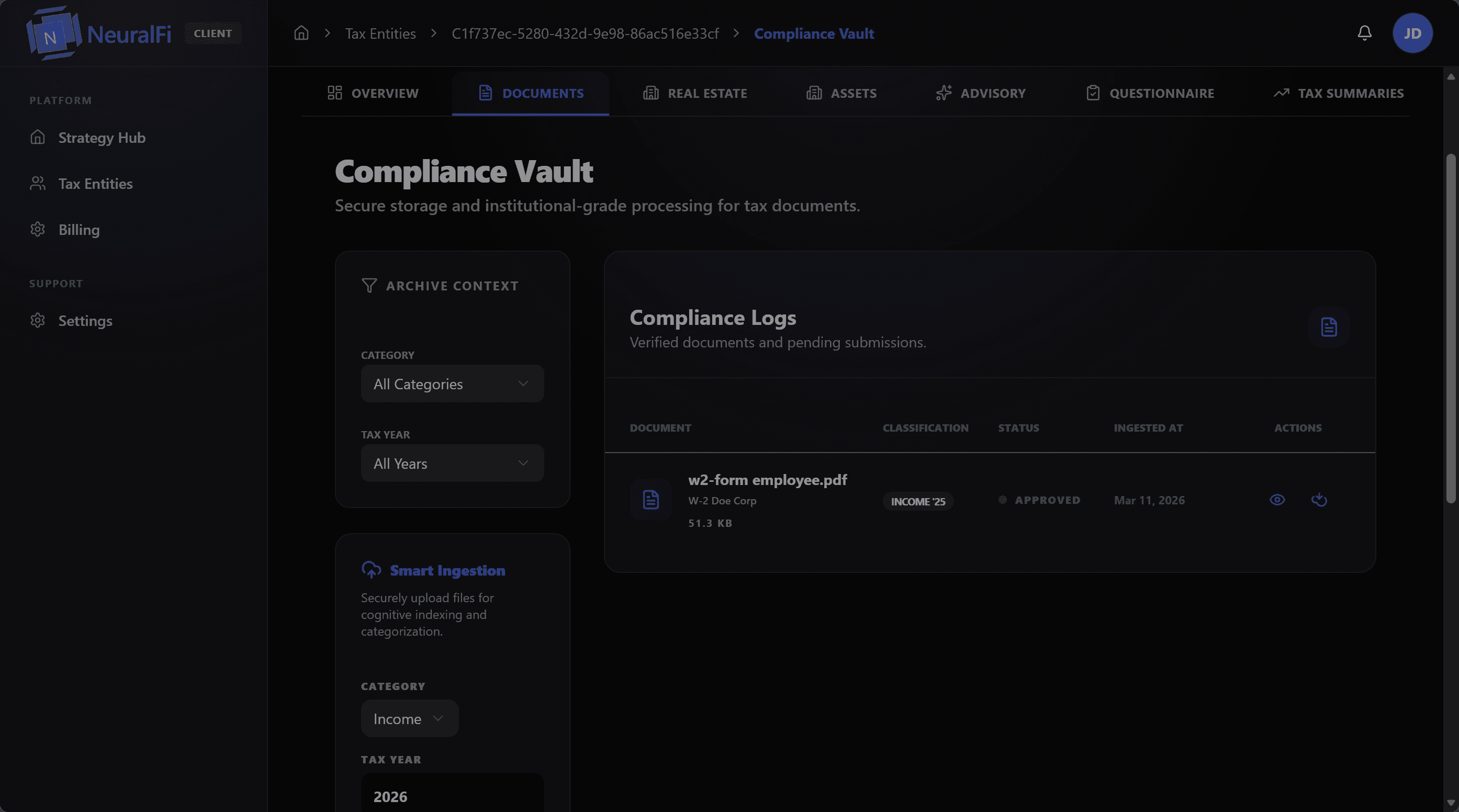 NeuralFi Tax Compliance Vault